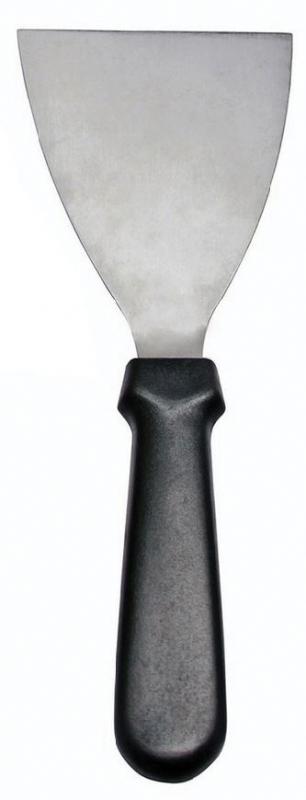 4 1/2" x 3" Pan Scraper with Black Plastic Handle